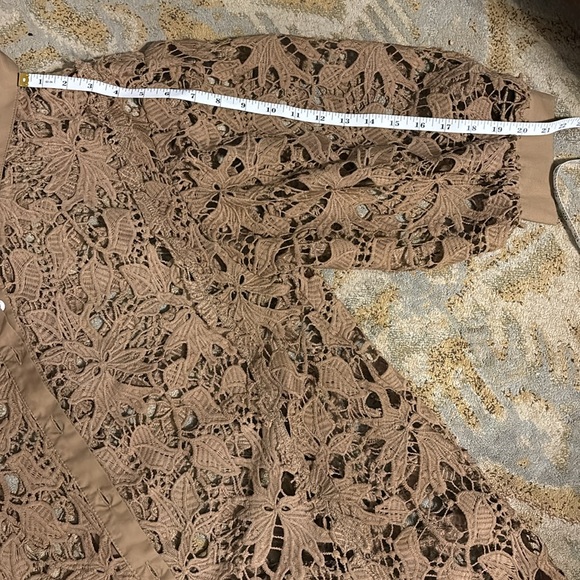 POL Brown Chocolate Lace button up top sz M - Picture 5 of 5